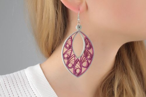 Boucles doreilles artisanales en papier faites main - MADEheart.com