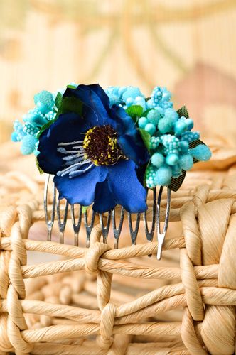 Handmade hair comb flowers for hair decorative hair comb gifts for girls - MADEheart.com