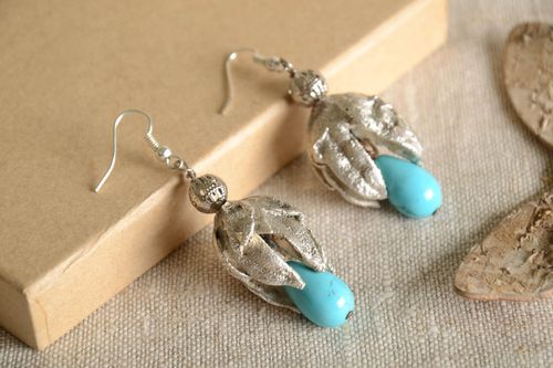Beautiful handmade silver earrings metal earrings fashion trends gifts for her - MADEheart.com