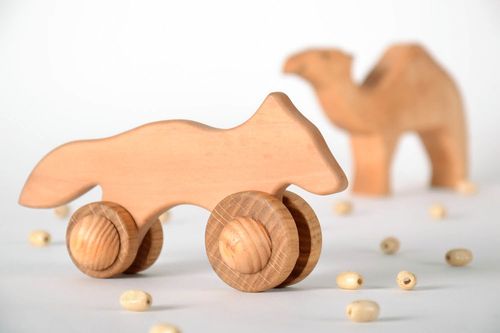 Wooden toy on wheels Fox - MADEheart.com