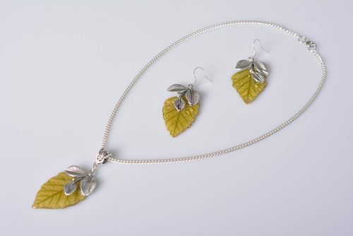 Homemade botanic jewelry fashion earrings designer necklace jewelry set  - MADEheart.com