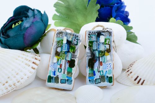 Orecchini di legno fatti a mano accessorio originale bellissimo da donna - MADEheart.com