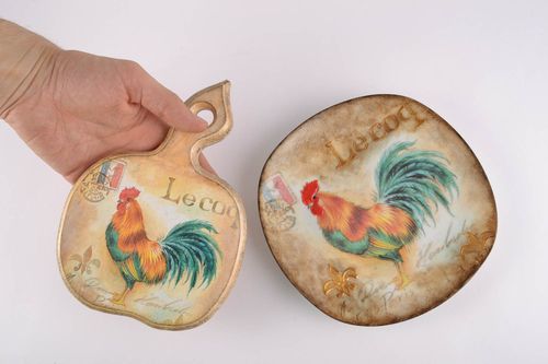 Decoupage cutting board and plate - MADEheart.com