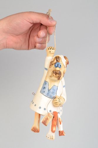 Clochette décorative originale faite main en argile peinte souvenir Cosaque - MADEheart.com