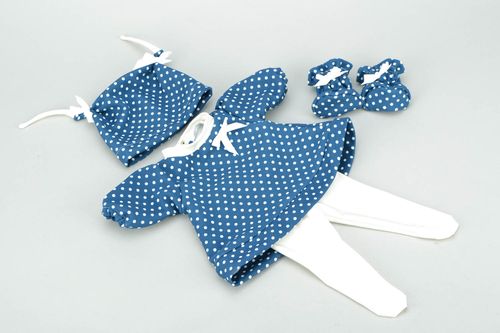 Conjunto de roupas em bolinhas para boneca  - MADEheart.com