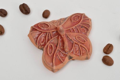 Handgemachter schöner bemalter origineller Ton Kühlschrankmagnet Schmetterling  - MADEheart.com