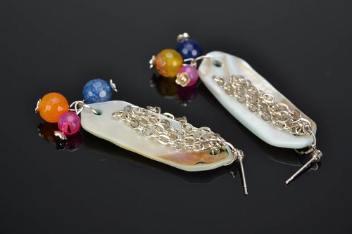 Lange Ohrringe mit Achat - MADEheart.com