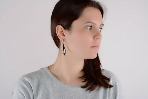 Boucles doreilles en corne et argent faites main - MADEheart.com