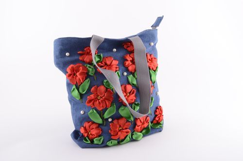 Bolso de tela vaquera hecho a mano accesorio de moda regalo para mujer - MADEheart.com