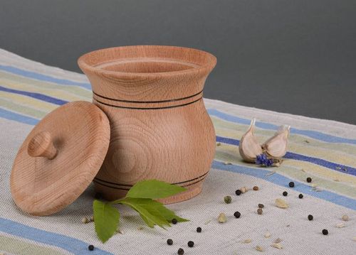 Pote de madeira para especiarias - MADEheart.com