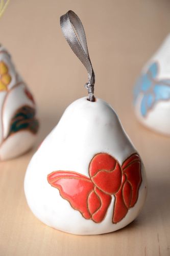 Unusual beautiful homemade designer ceramic bell with painting for interior - MADEheart.com