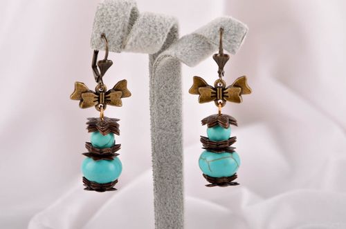 Homemade jewelry designer earrings turquoise earrings cool jewelry gifts for her - MADEheart.com