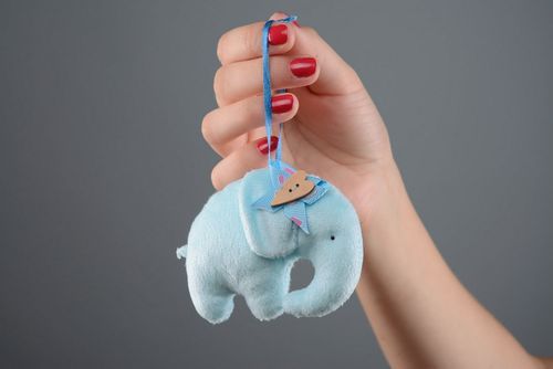 Plush toy Light blue elephant - MADEheart.com