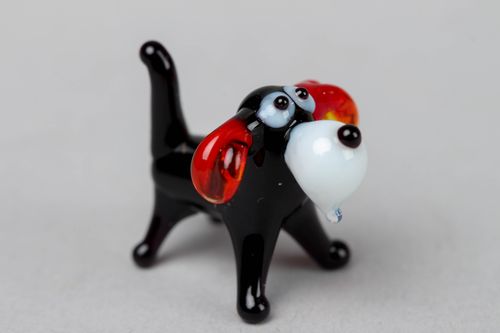 Figurine en verre au chalumeau faite main Chien - MADEheart.com