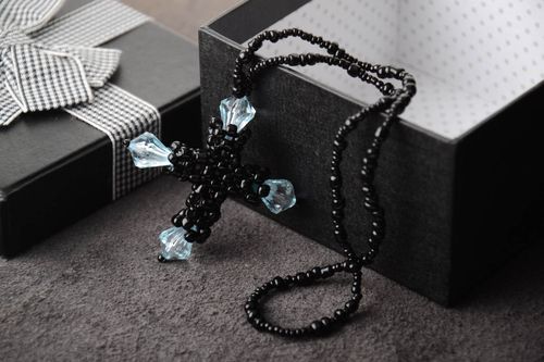 Handmade black accessories unusual designer trinket for car beautiful souvenir - MADEheart.com