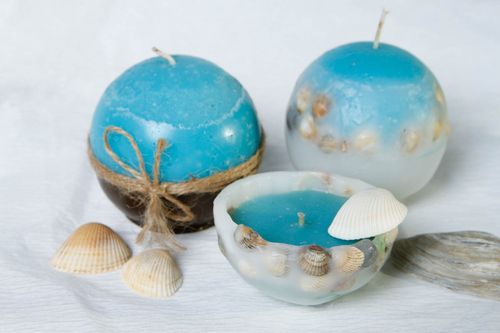 Unusual handmade festive candles 3 pieces home decoration ideas small gifts - MADEheart.com