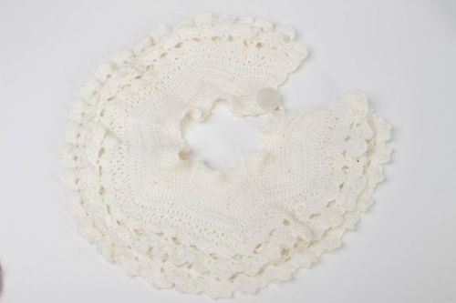 Faux col blanc fait main Col amovible tricoté au crochet Vêtement femme - MADEheart.com