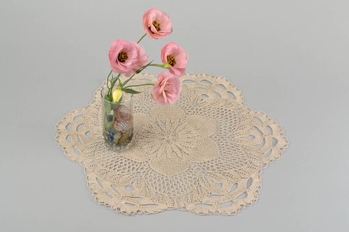 Handmade crochet tablecloth knitted table napkin in vintage style home decor - MADEheart.com