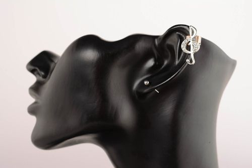 Steel cuff earring Treble Clef - MADEheart.com