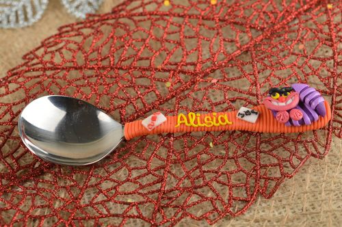 Handmade tableware teaspoon with plastic handle decorative spoon steel spoon - MADEheart.com