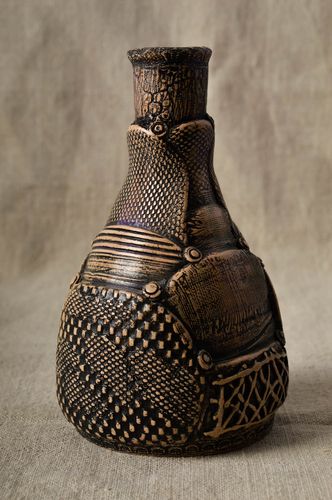 Bonito florero de cerámica hecho a mano jarrón decorativo decoración de interior - MADEheart.com