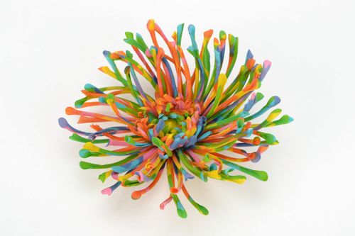 Broche en tissu en forme de fleur multicolore - MADEheart.com