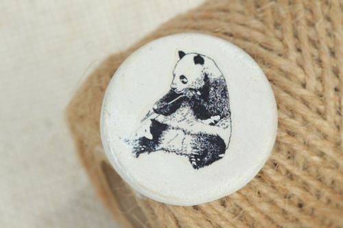 Polymer Clay Magnet für Kühlschranktür Panda - MADEheart.com