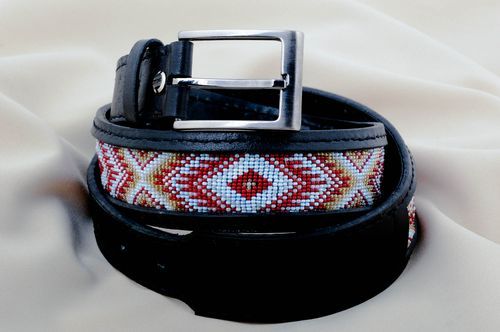 Handmade belt for men leather belt unusual belts beaded belt for women - MADEheart.com
