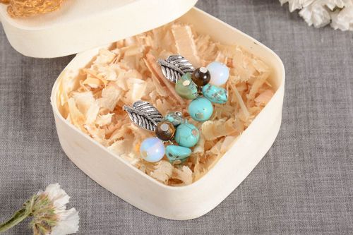 Stylish handmade gemstone earrings dangle beaded earrings gifts for her - MADEheart.com