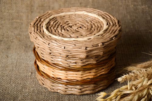 Unusual woven basket paper designer box beautiful handmade kitchen utensils - MADEheart.com