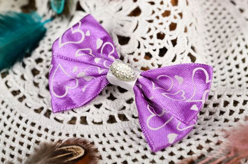 Schleife fürs Haar handgefertigt Kinder Haarspange Mädchen Haarschmuck lila - MADEheart.com