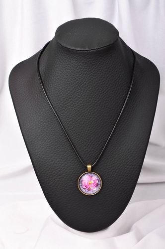 Handmade pendant on cord designer accessories for women glass pendant for women - MADEheart.com