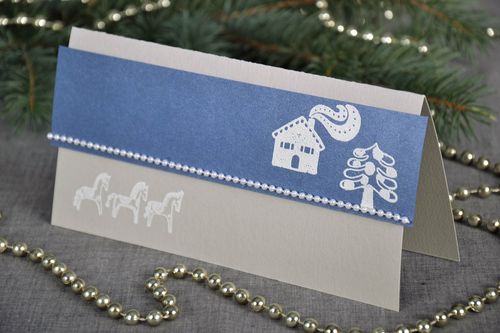 Carte de vœux Noël Maison fait main - MADEheart.com