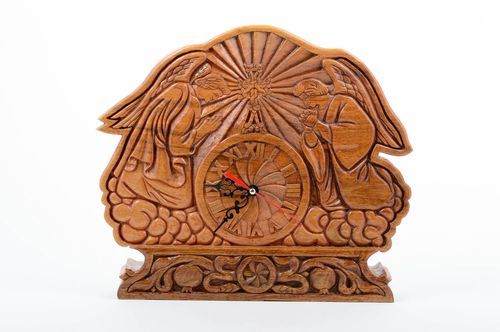 Horloge bois fait main Horloge déco originale Accessoire maison Anges cadeau - MADEheart.com