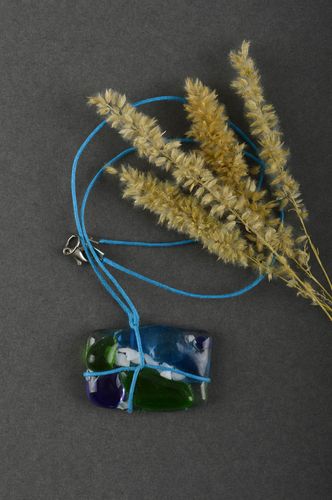 Handmade Damen Anhänger Schmuck aus Glas Schmuck Anhänger im Marine Stil - MADEheart.com