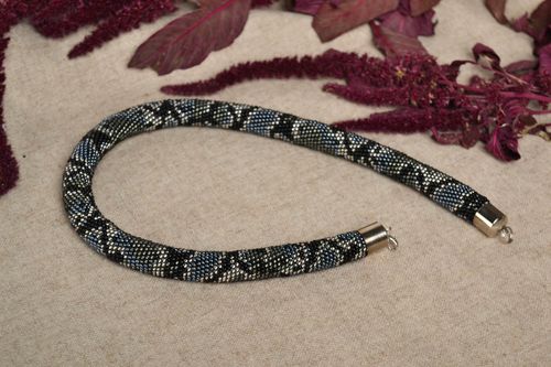 Handmade beaded cord necklace elegant necklace handmade accessories bead jewelry - MADEheart.com