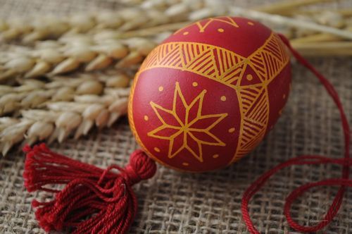 Painted egg sakvi-besagi Small star - MADEheart.com