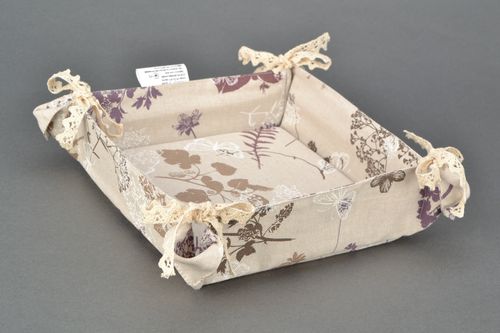 Designer square bread basket made of cotton and polyamide - MADEheart.com