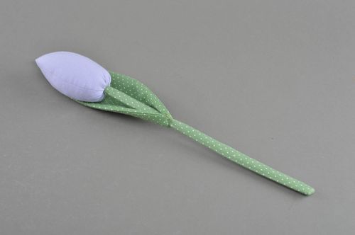 Handmade decorative artificial soft fabric flower blue tulip interior soft toy   - MADEheart.com