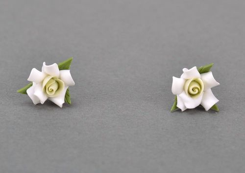 Stud earrings White Rose - MADEheart.com