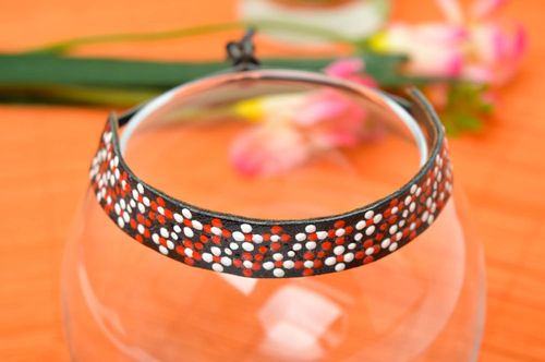 Handmade beautiful wrist bracelet leather elegant bracelet cute present - MADEheart.com