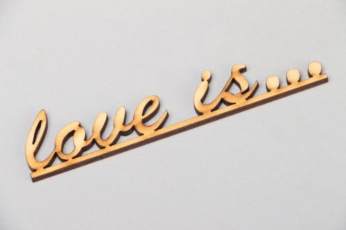 Plywood craft blank lettering Love is - MADEheart.com