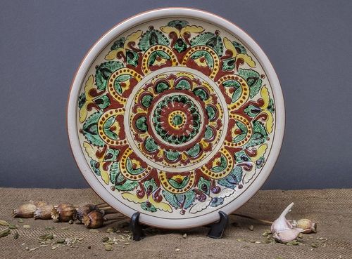 Piatto decorativo fatto a mano Piatto da parete Piatto in ceramica da tavolo - MADEheart.com