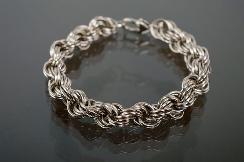 Красивый металлический браслет-кольчуга ручной работы - MADEheart.com