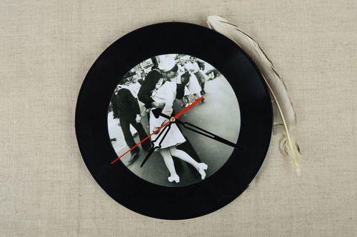  Часы из пластинки ручной работы часы из винила оригинальные настенные часы - MADEheart.com