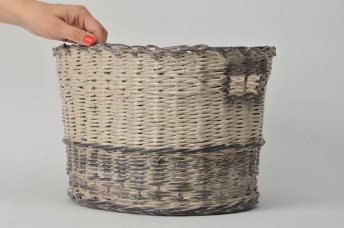 Decoupage ideas handmade woven basket stylish interior decor present basket - MADEheart.com