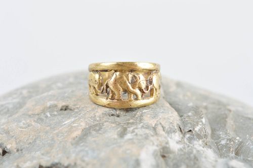 Unusual handmade brass ring metal craft beautiful jewellery rings for women - MADEheart.com