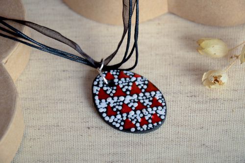 Handmade beautiful pendant unusual ceramic pendant elegant natural jewelry - MADEheart.com
