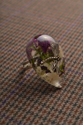 Кольцо ручной работы кольцо из эпоксидной смолы модное кольцо с цветами - MADEheart.com
