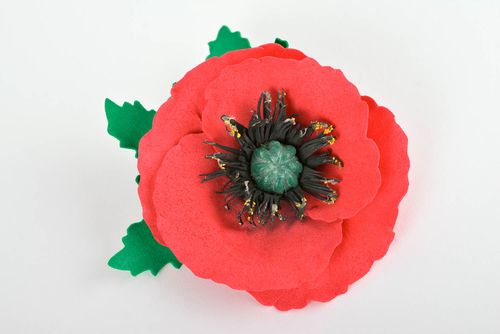 Брошь заколка ручной работы цветок из фоамирана крупная яркая заколка цветок  - MADEheart.com